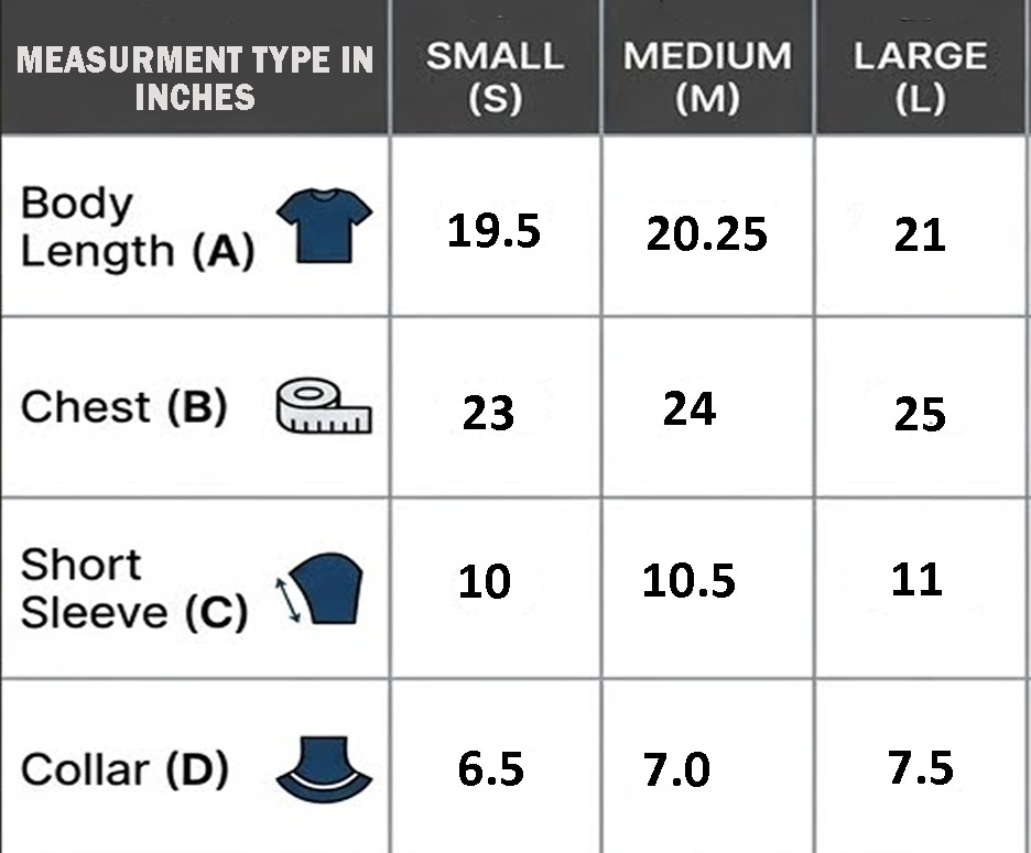 Size chart for Vintage Marine