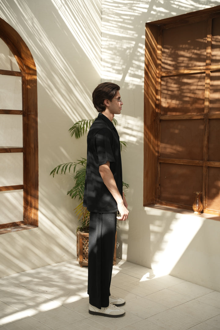 Midnight Texture Cuban Co-Ord Set