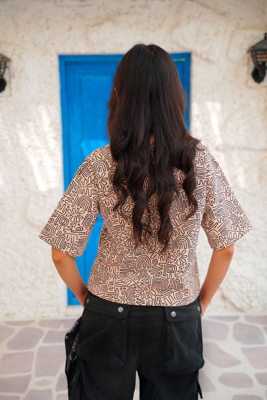 Blush Outline Crop Drop