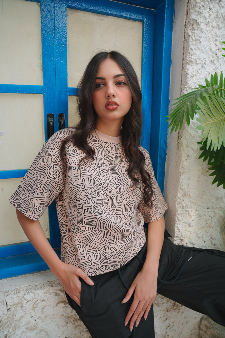 Blush Outline Crop Drop