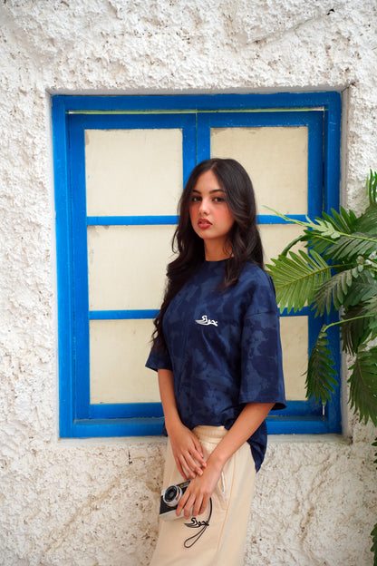 Acid Blue Drop Shoulder Tee