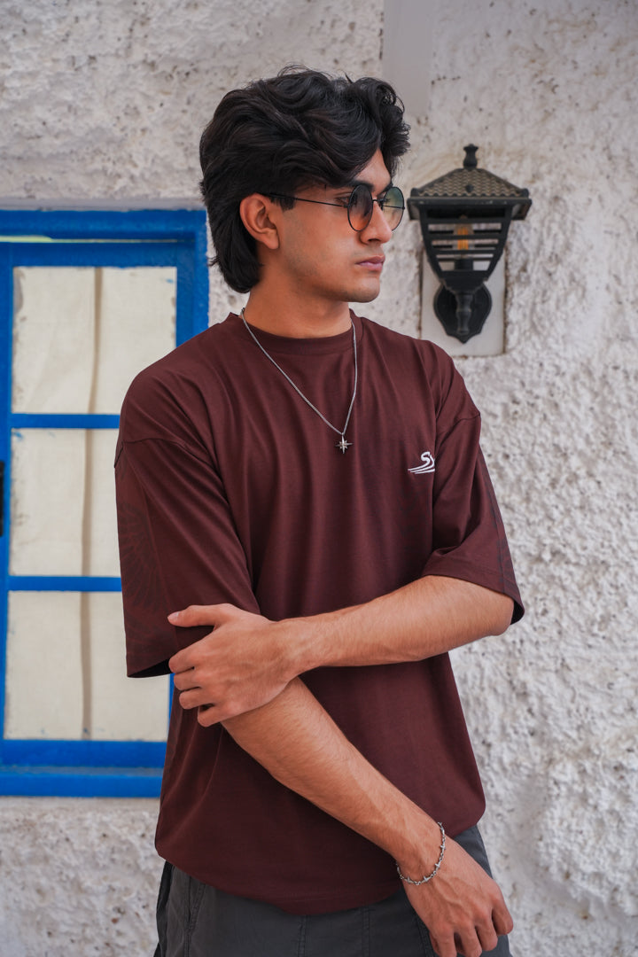 Mono tone Eagle Drop Shoulder Tee