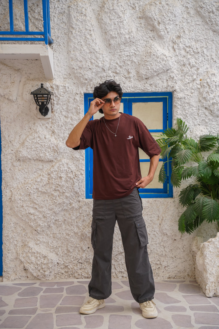 Mono tone Eagle Drop Shoulder Tee