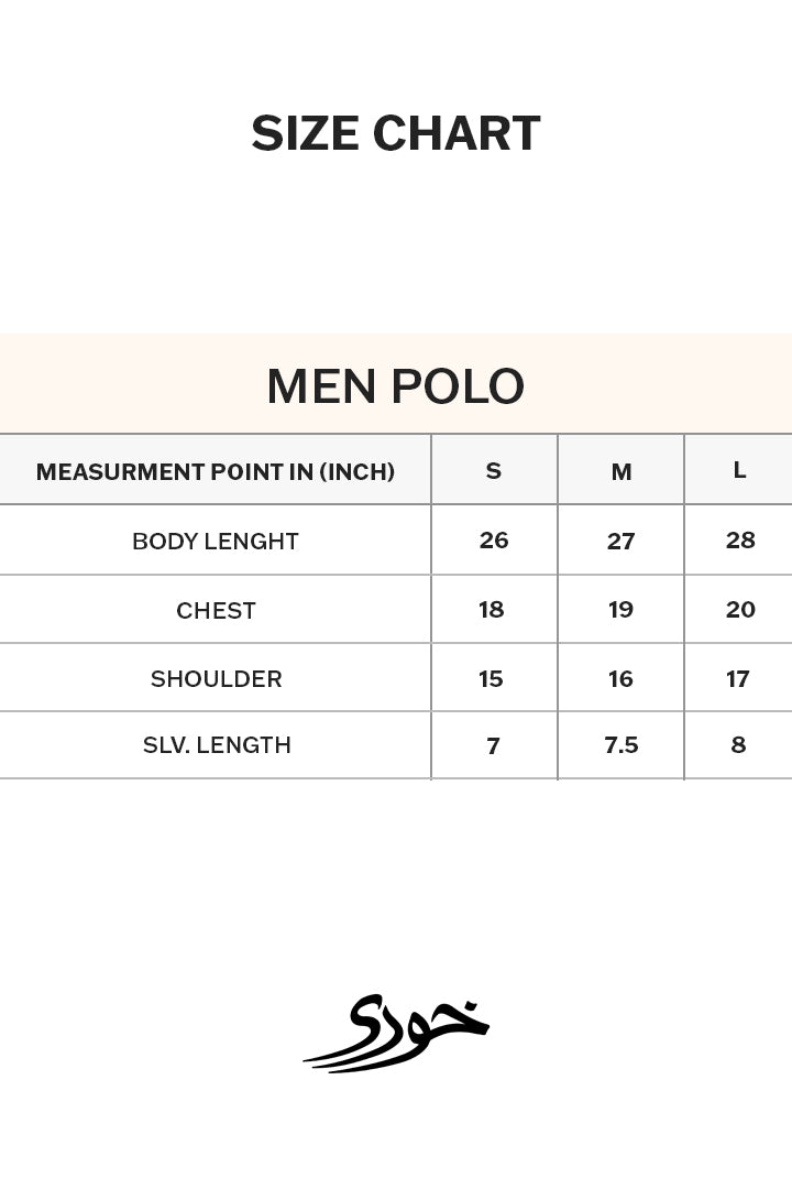 Size chart for Carbon Polo